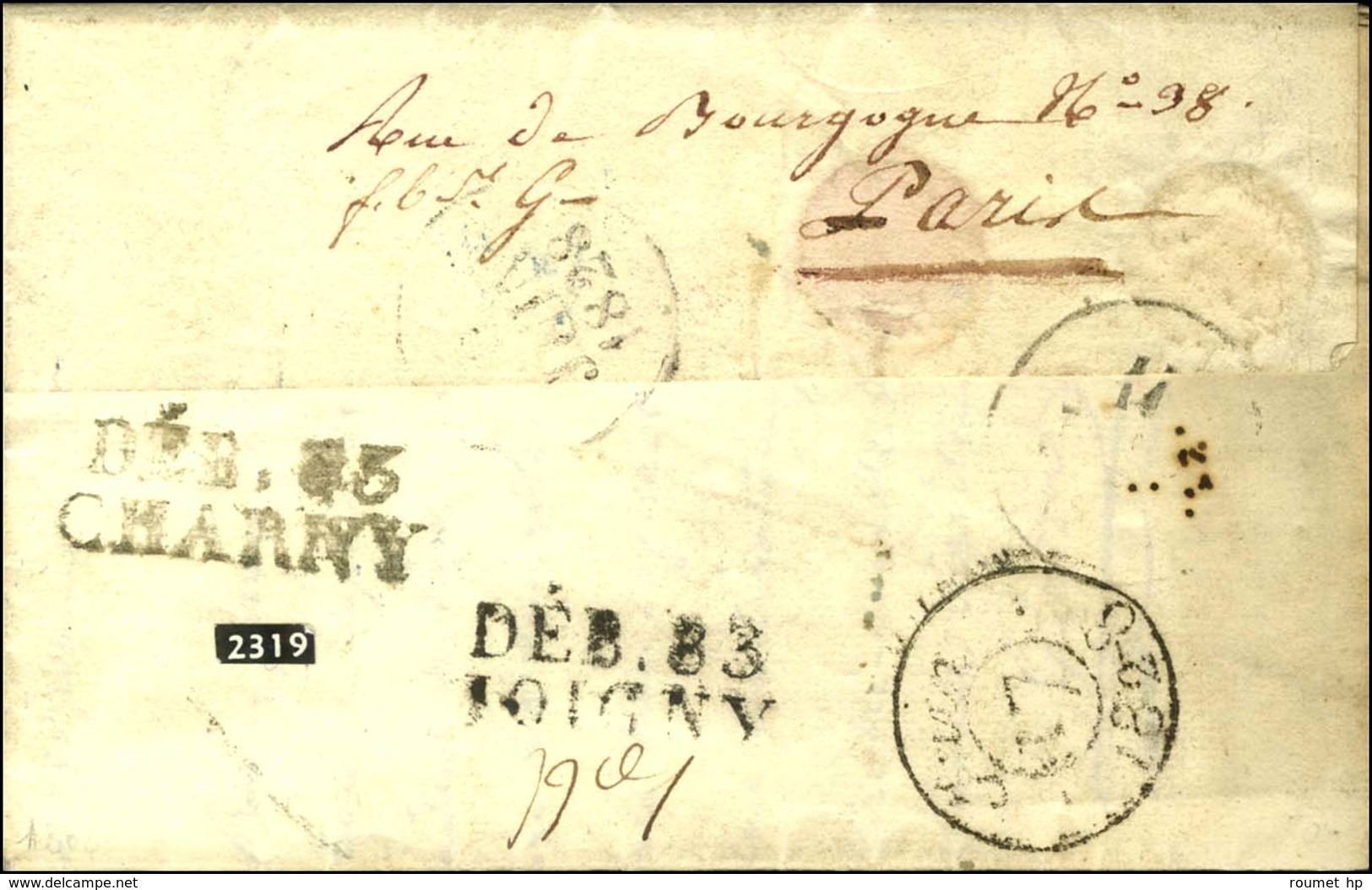 DÉB.83 / CHARNY + DÉB.83 / JOIGNY. 1828. - TB / SUP. - RR. - Otros & Sin Clasificación