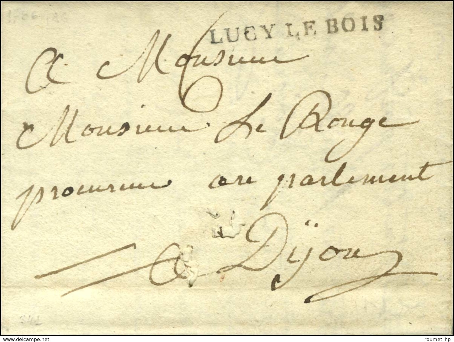 LUCY LE BOIS (L N° 1A) Sur Lettre Avec Texte Daté 1786. - SUP. - Andere & Zonder Classificatie