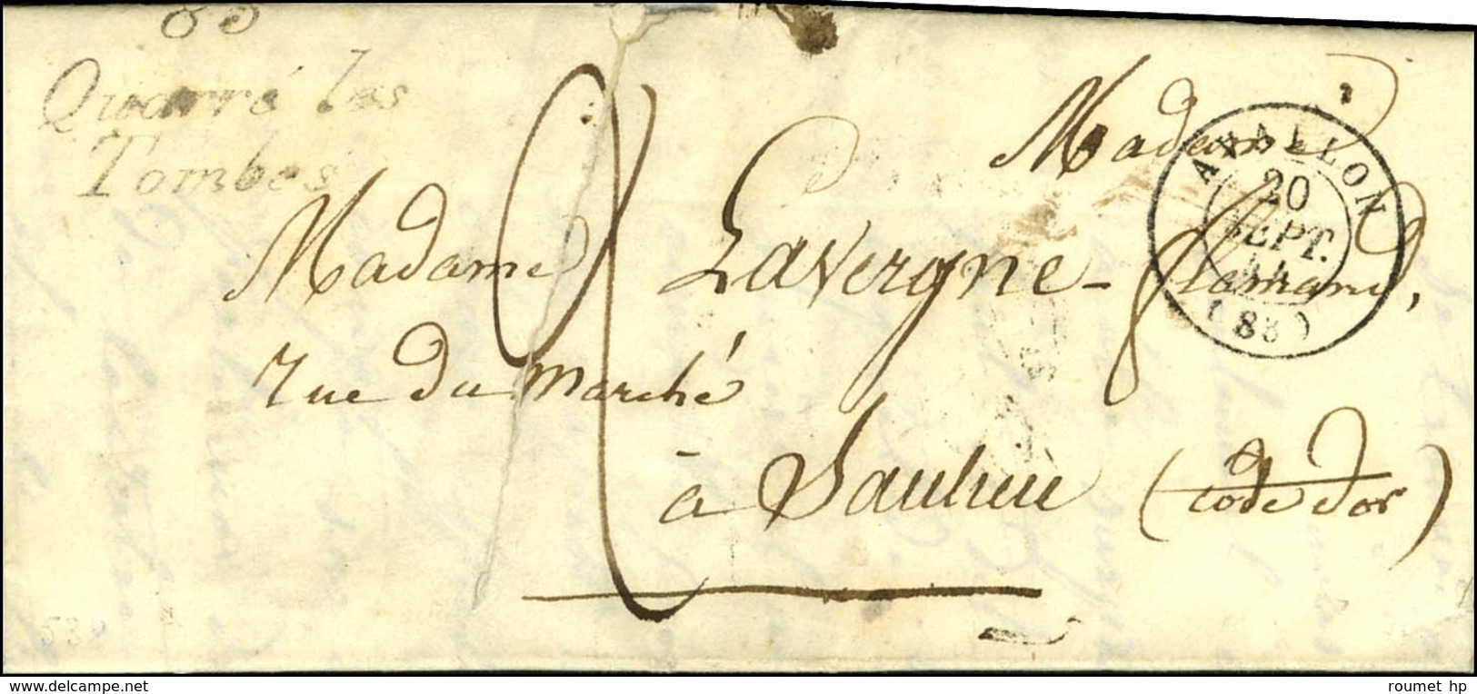 Cursive 83 / Quarré Les / Tombes Càd T 15 AVALLON (83). 1844. - TB / SUP. - Andere & Zonder Classificatie