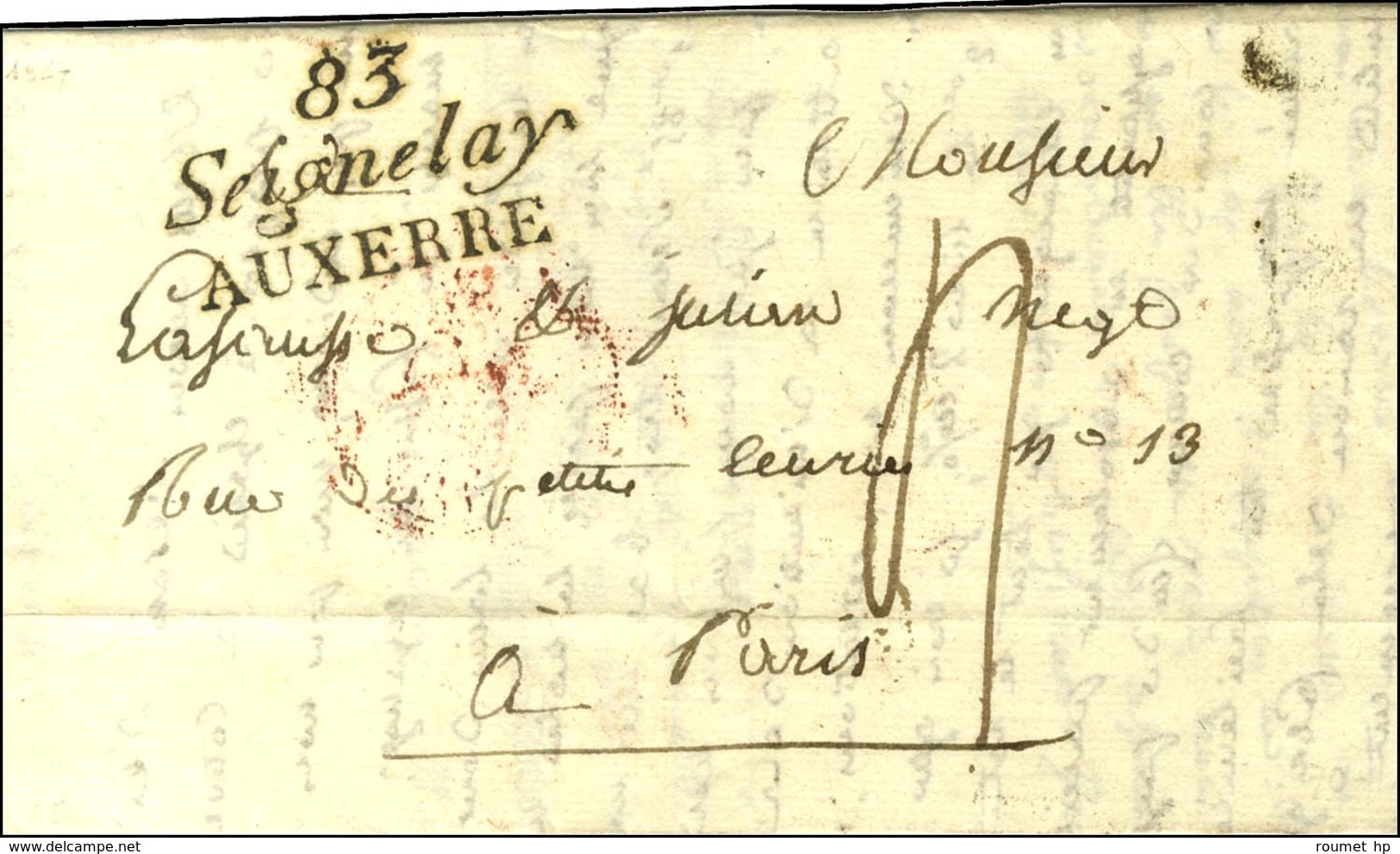 Cursive 83 / Seignelay / AUXERRE Sur Lettre Avec Texte Daté 1827. - SUP. - Sonstige & Ohne Zuordnung