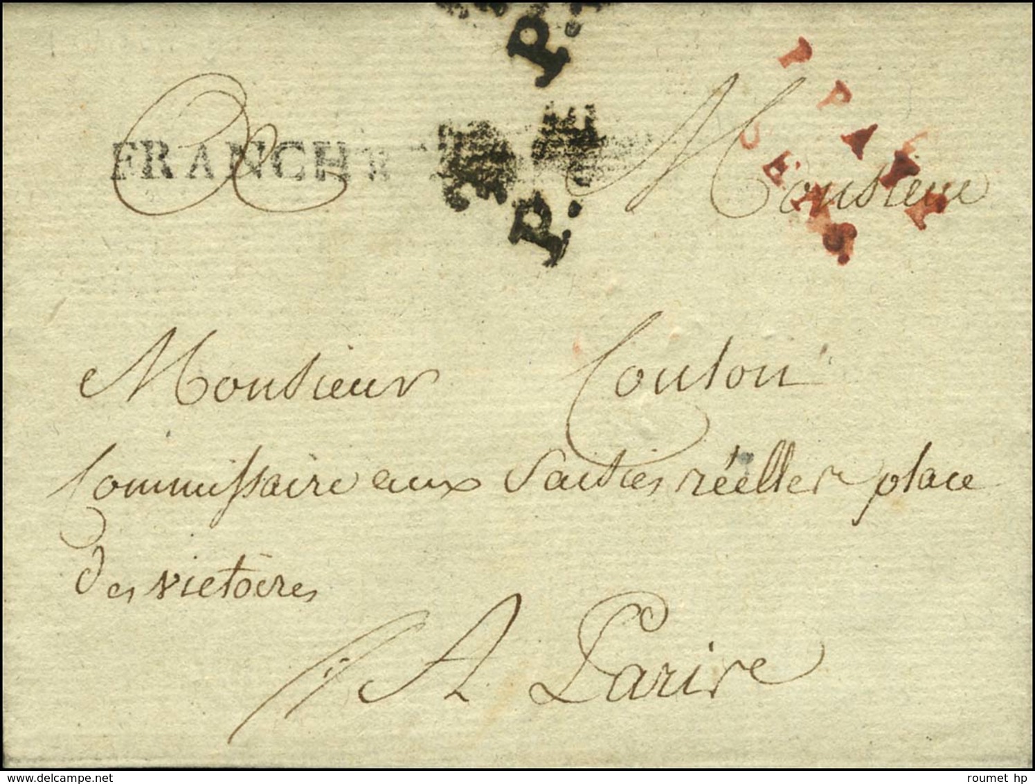 P.PAYE / SENS Rouge (L N° 6) + FRANCHE (L N° 5) Sur Lettre Avec Texte Daté 1791 Pour Paris, à L'arrivée PP Fleur De Lys. - Other & Unclassified