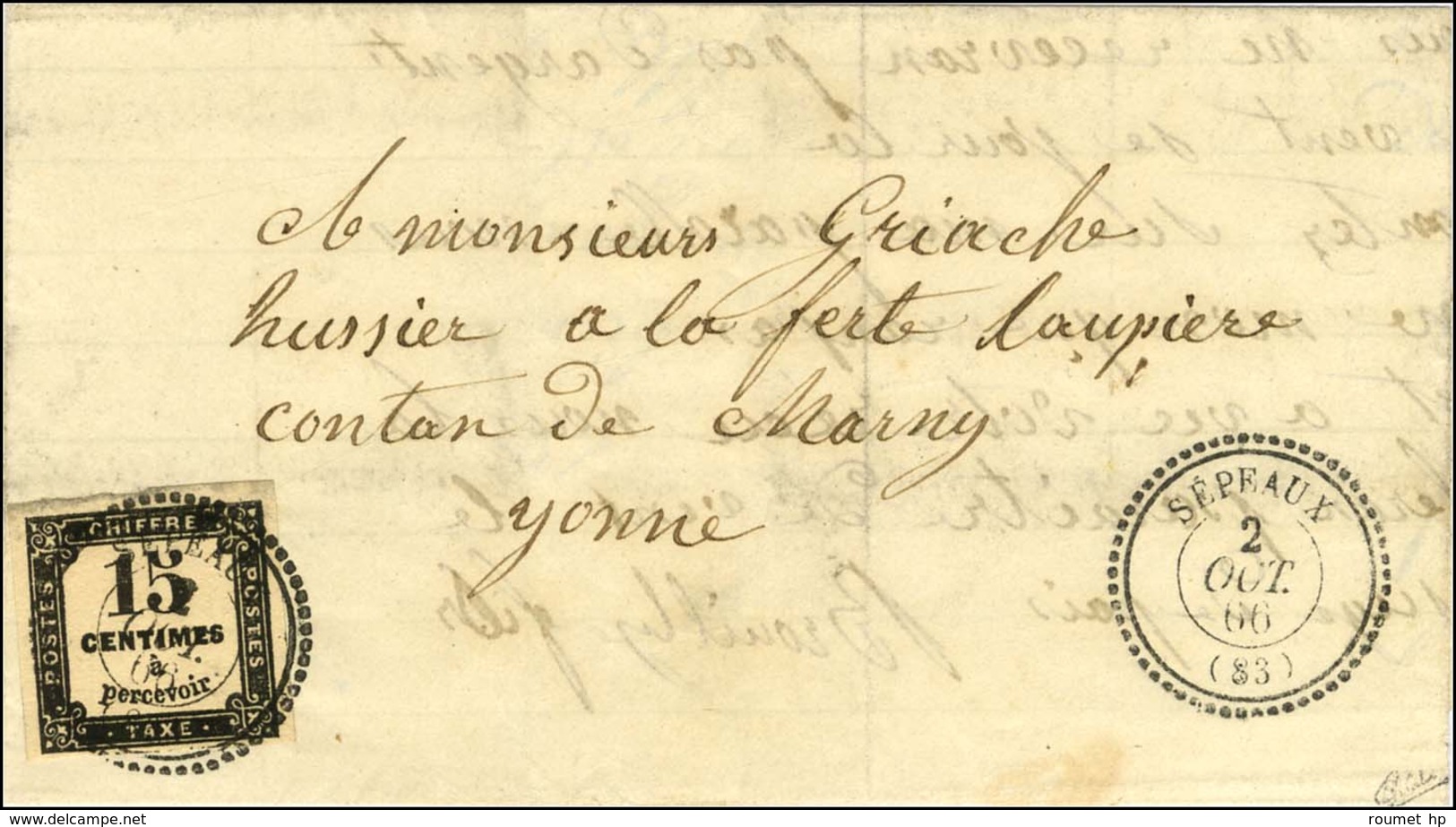 Càd T 22 SÉPEAUX (83) / Timbre-taxe N° 3. 1866 - SUP. - R. - Sonstige & Ohne Zuordnung