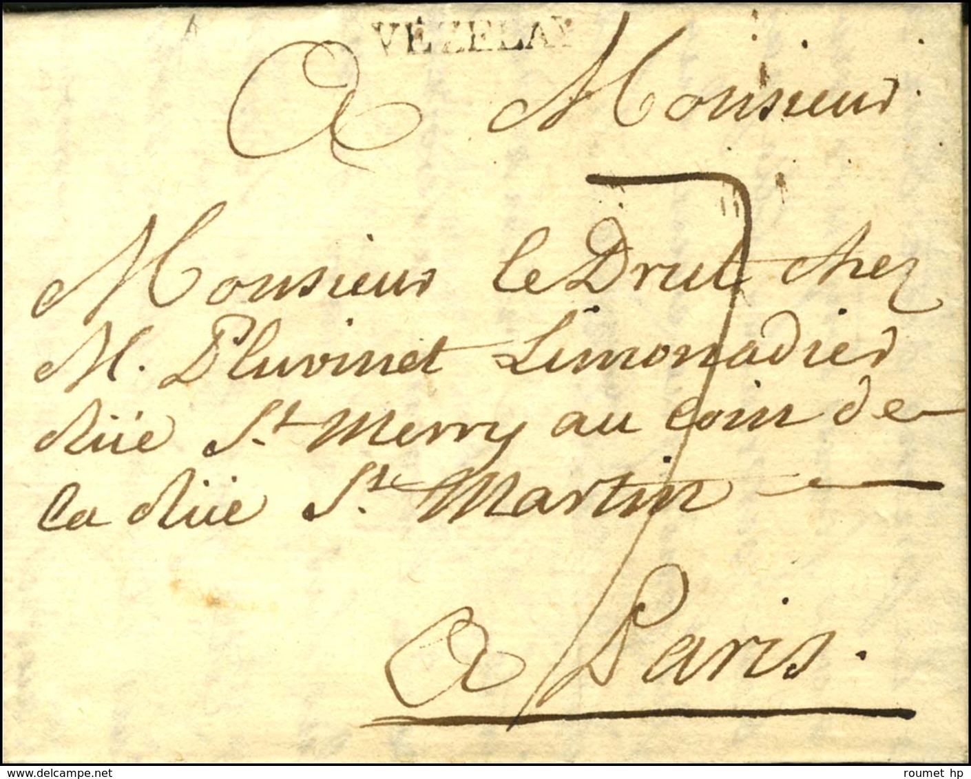 VEZELAY (L N° 2) Sur Lettre Avec Texte Daté 1768. - TB / SUP. - Andere & Zonder Classificatie
