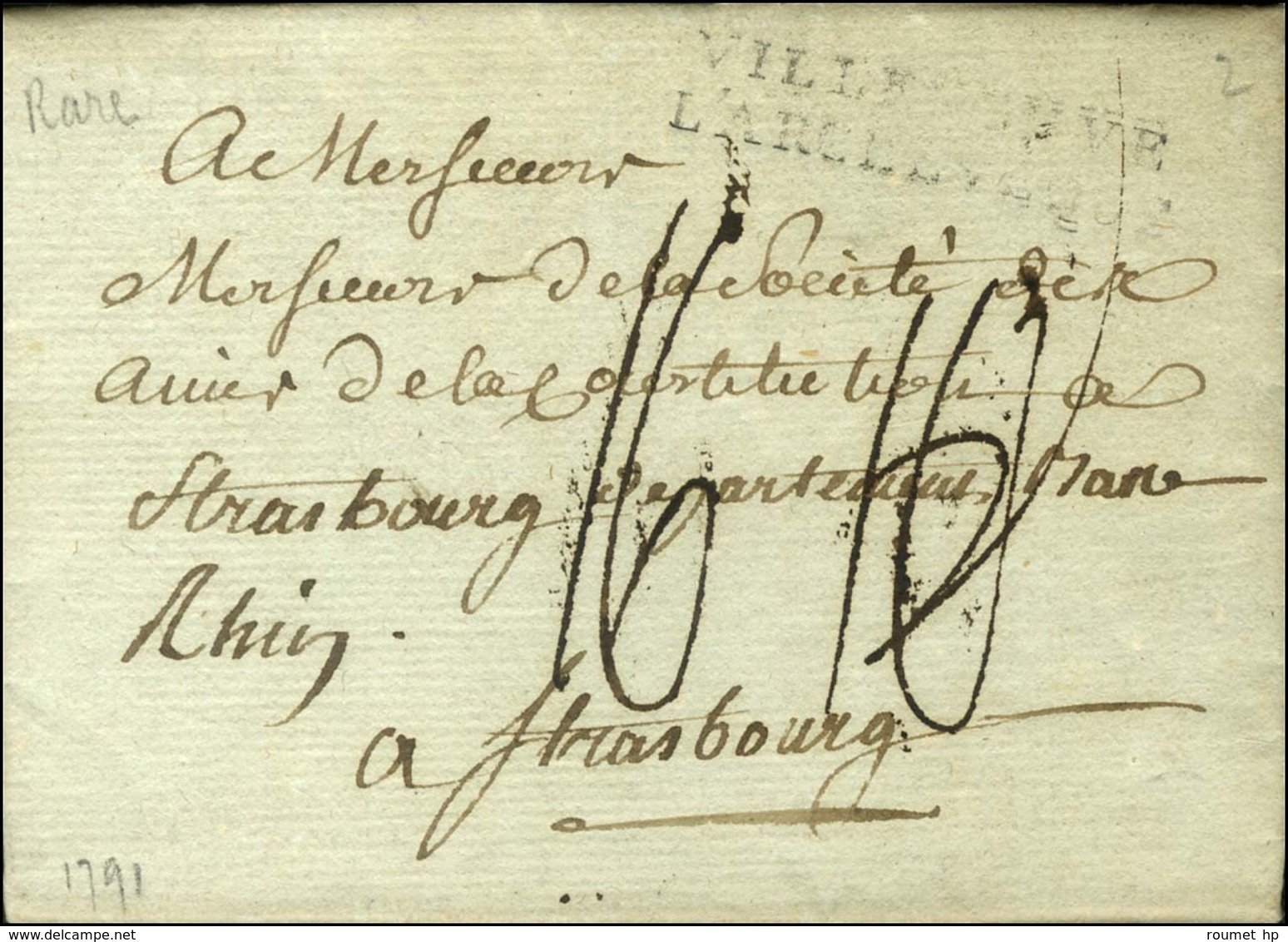 VILLENEUVE / L'ARCHEVEQUE (L N° 1) Sur Lettre Avec Texte Daté 1791. - TB. - R. - Sonstige & Ohne Zuordnung