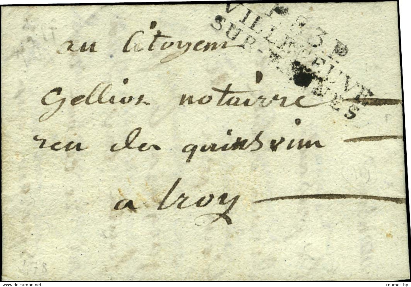 P.83.P. / VILLENEUVE / SUR VANNE (NR De Villeneuve L'Archevêque) Sur Lettre Avec Texte Daté 1803. - TB. - Sonstige & Ohne Zuordnung
