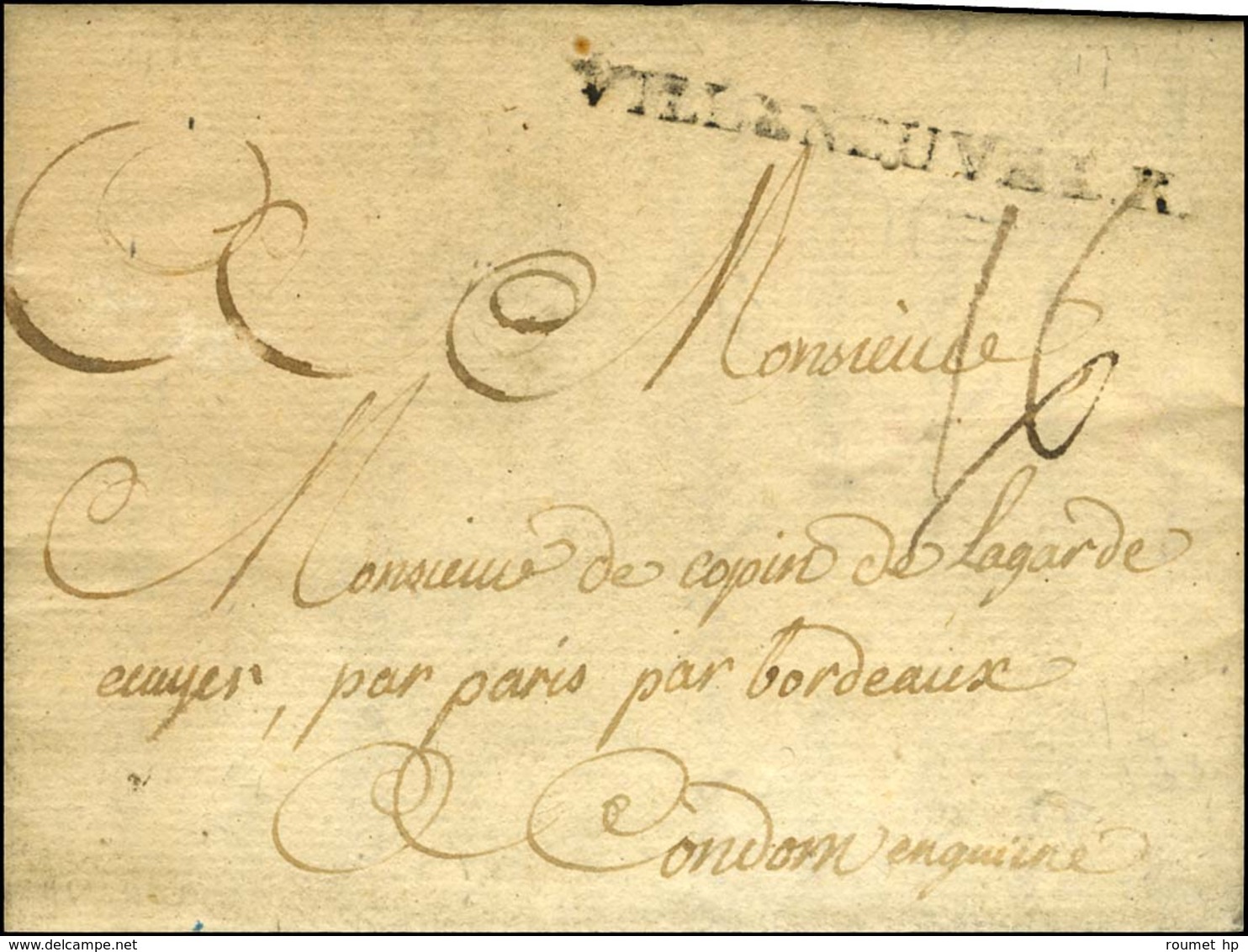 VILLENEUVE L.R (L N° 3 De Villeneuve Le Roi) Sur Lettre Avec Texte Daté 1774. - TB / SUP. - Sonstige & Ohne Zuordnung