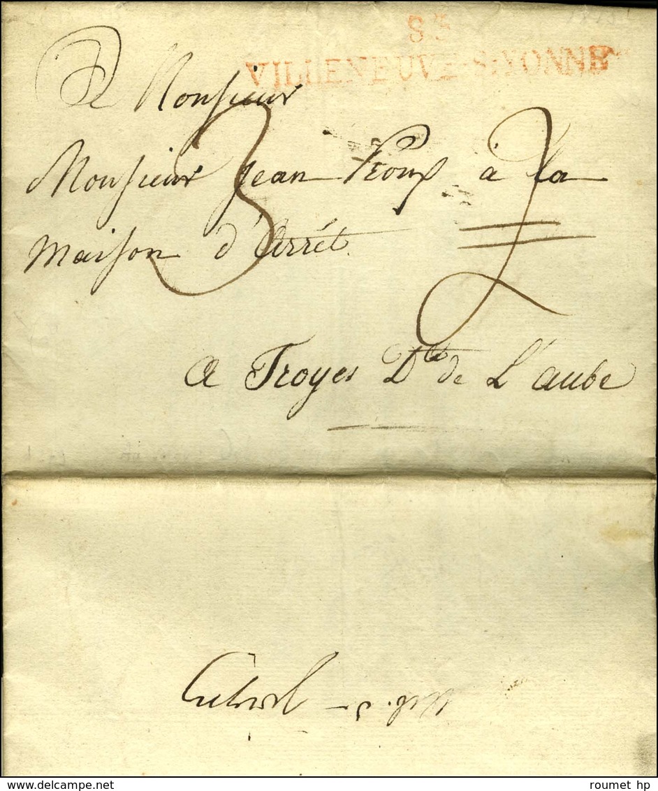 83 / VILLENEUVE-S-YONNE Rouge (NR De Villeneuve Le Roi) Sur Lettre Avec Texte Daté Du 20 Décembre 1815 Pour Troyes, Au V - Other & Unclassified