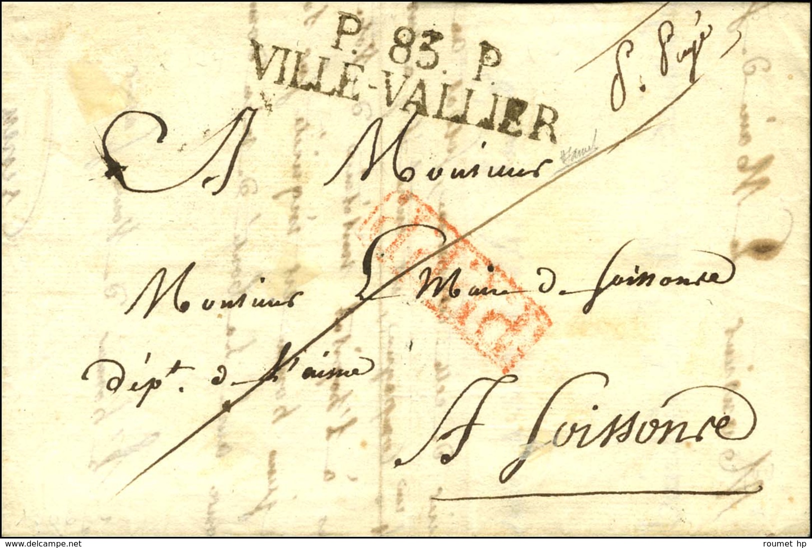 P.83.P. / VILLE-VALLIER Sur Lettre Avec Texte Daté De St Julien Du Sault Le 24 Juillet 1815. - SUP. - RR. - Altri & Non Classificati