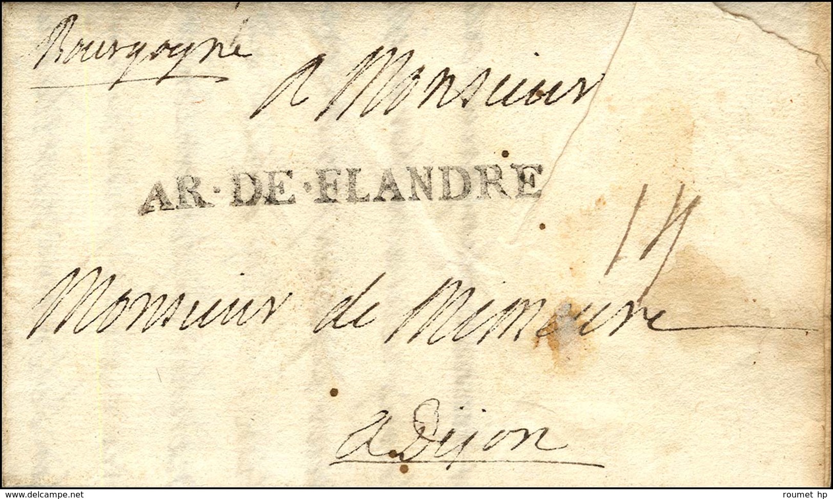 AR.DE.FLANDRE Sur Lettre Avec Texte Daté Au Camp De Frelinghen Le 8 Septembre 1706. - TB / SUP. - R. - Legerstempels (voor 1900)