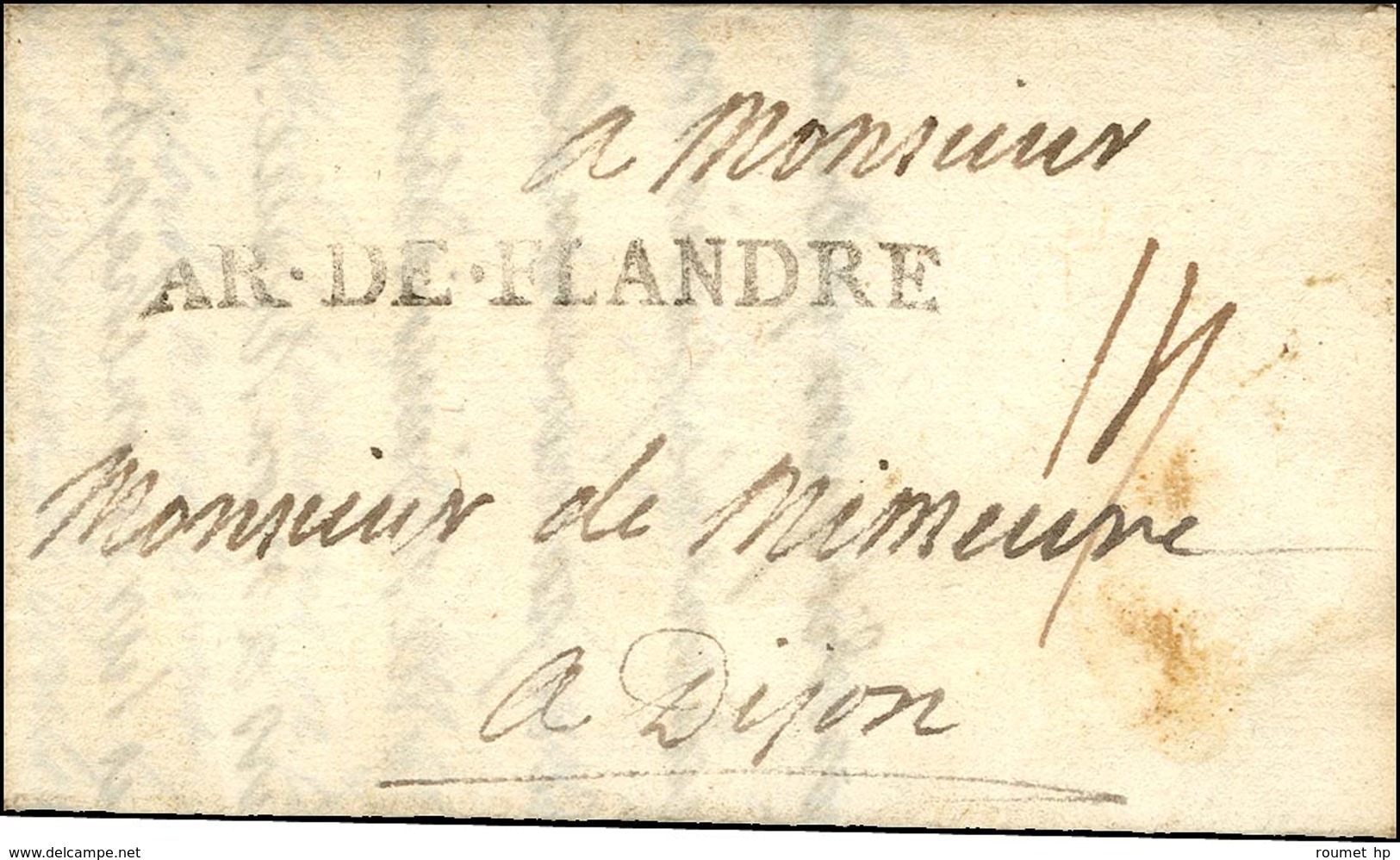 AR.DE.FLANDRE Sur Lettre Avec Texte Daté Au Camp De Frelinghen Le 2 Septembre 1706. - SUP. - R. - Armeestempel (vor 1900)