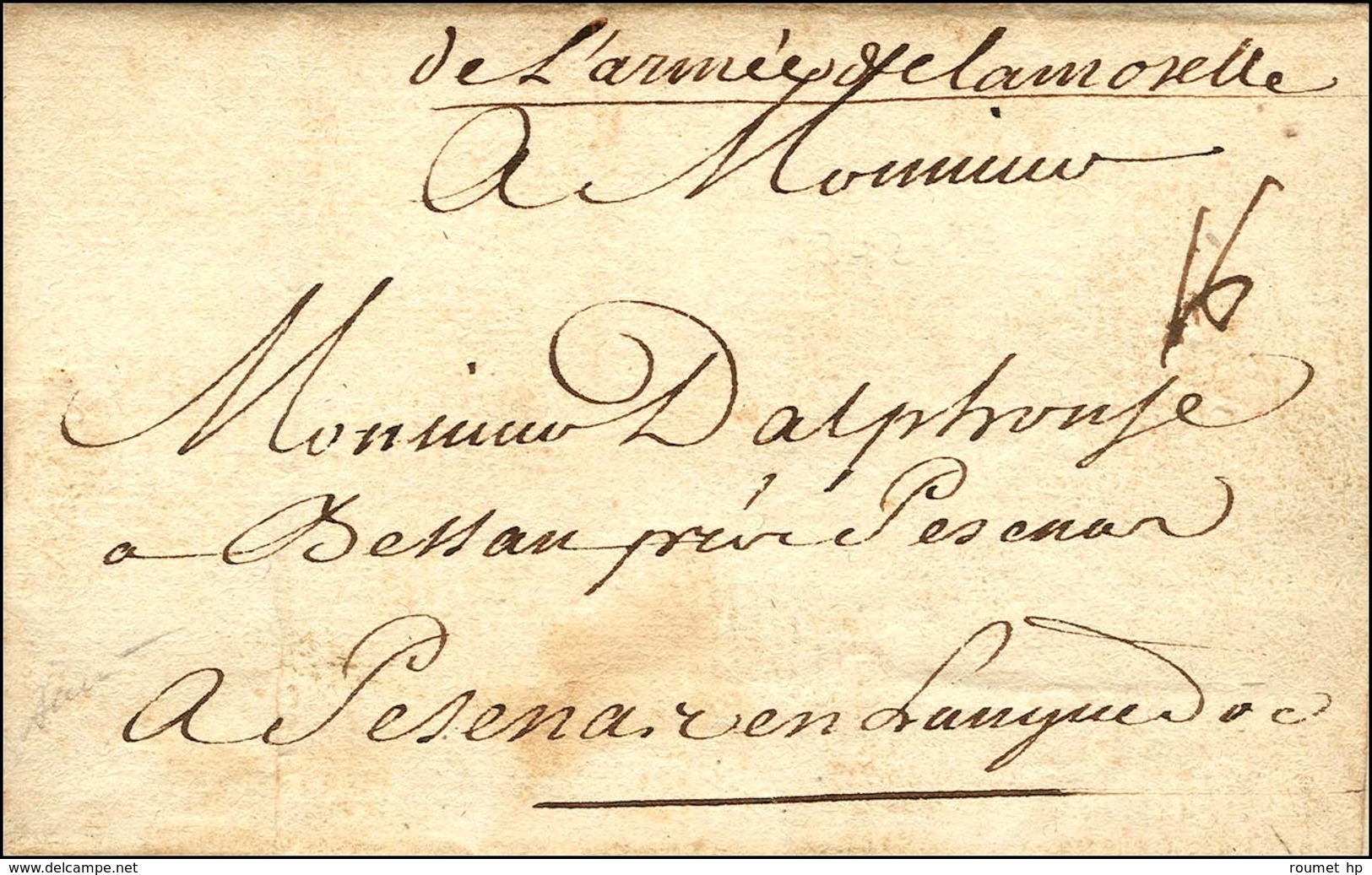 '' De L'armée De La Moselle '' Sur Lettre Avec Texte Daté De Trèves. 1734. - TB / SUP. - R. - Legerstempels (voor 1900)