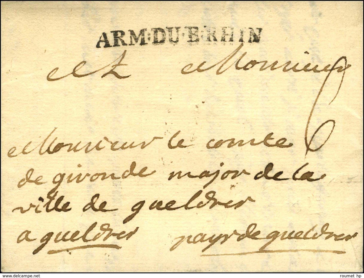 ARM:DU.B:RHIN (N°7A 18) Sur Lettre Avec Texte Daté Au Camp De Vrendance Le 16 Octobre 1762. - SUP. - R. - Sellos De La Armada (antes De 1900)
