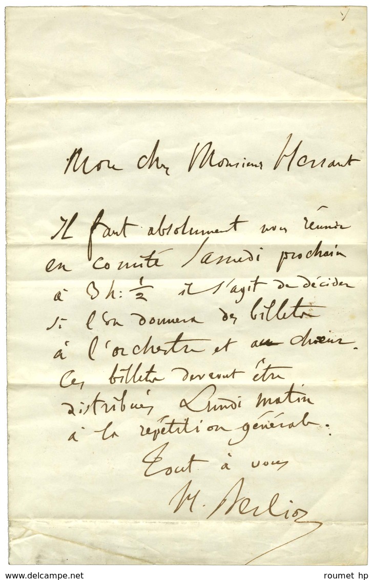 BERLIOZ Hector (1803-1869), Compositeur Et Chef D'orchestre. - Altri & Non Classificati