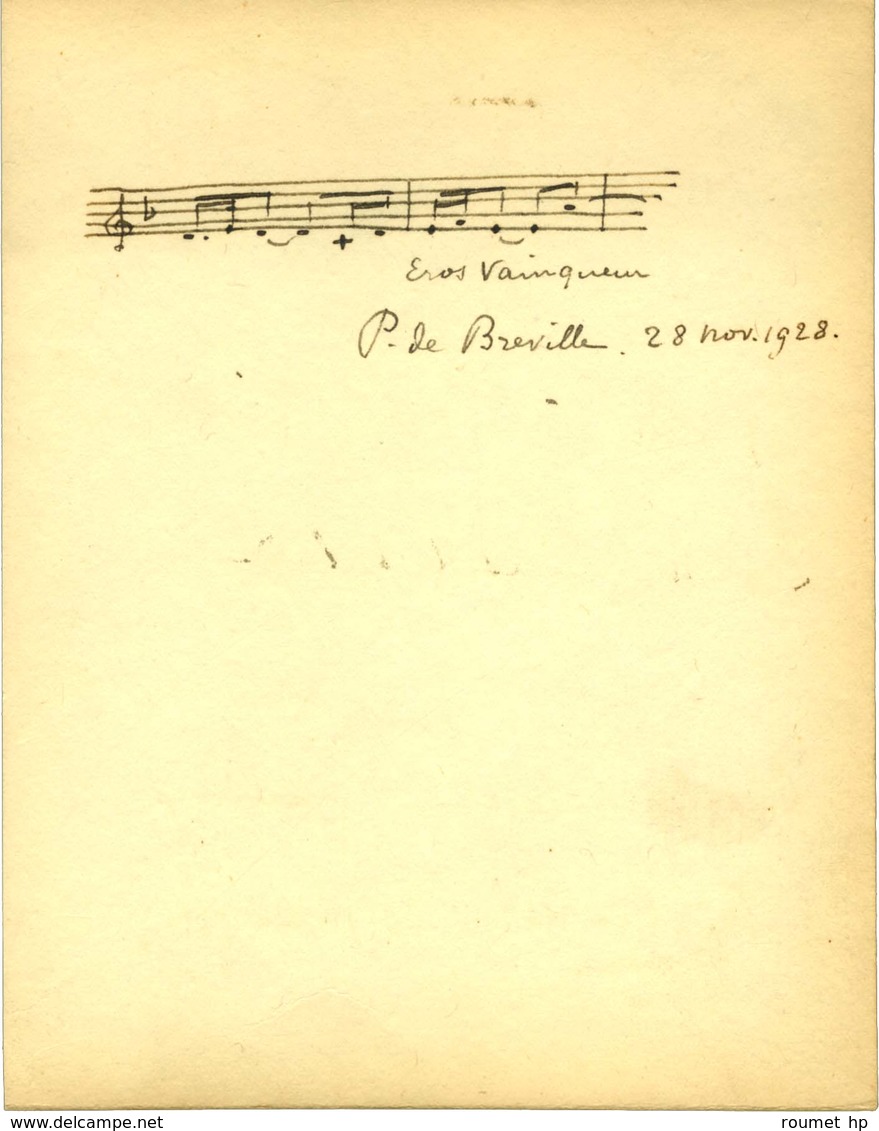 BREVILLE Pierre Onfroy De (1861-1949), Compositeur. - Sonstige & Ohne Zuordnung