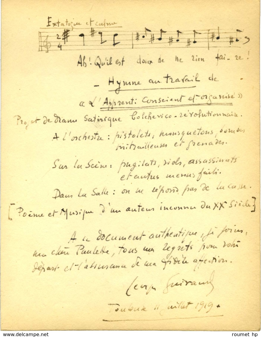 GUIRAUD Georges Dominique Jacques (1868-1928), Compositeur, Organiste Et Violoncelliste. - Andere & Zonder Classificatie