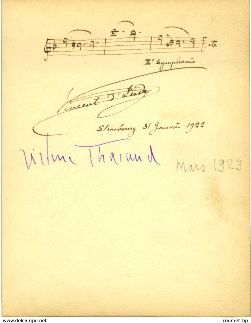 INDY Vincent D' (1851-1931), Compositeur. - Sonstige & Ohne Zuordnung