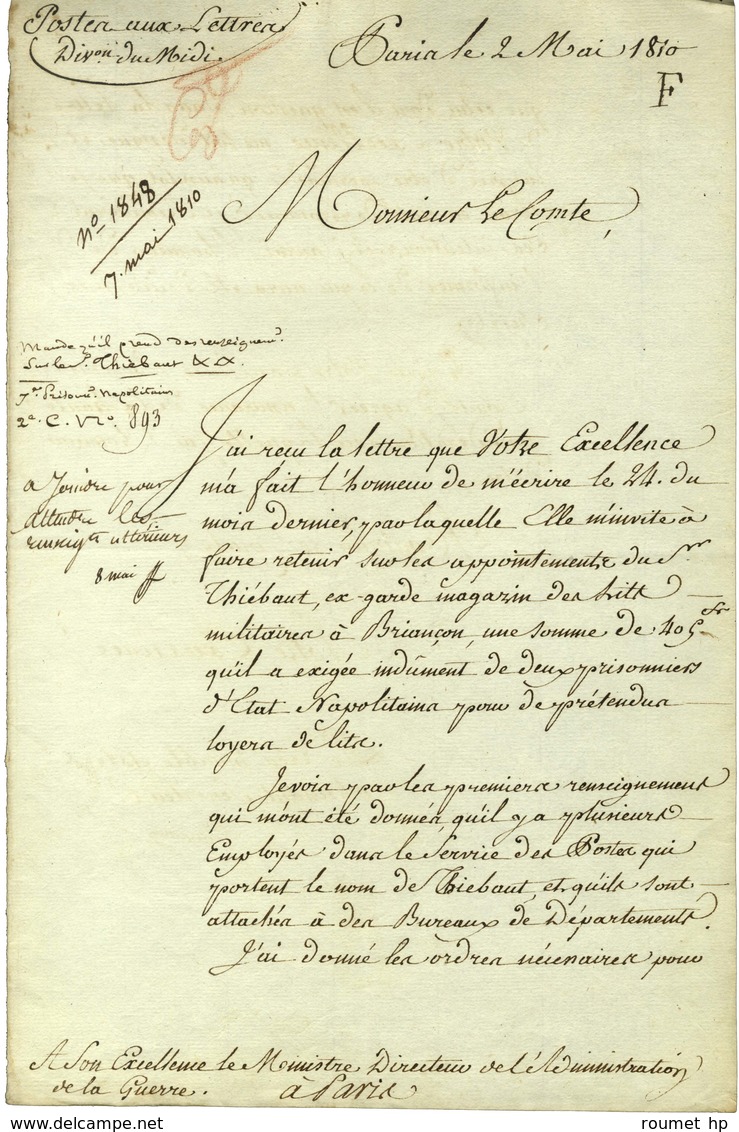 LAVALETTE Antoine Marie Chamans, Comte De (1769-1830), Directeur Général Des Postes. - Andere & Zonder Classificatie