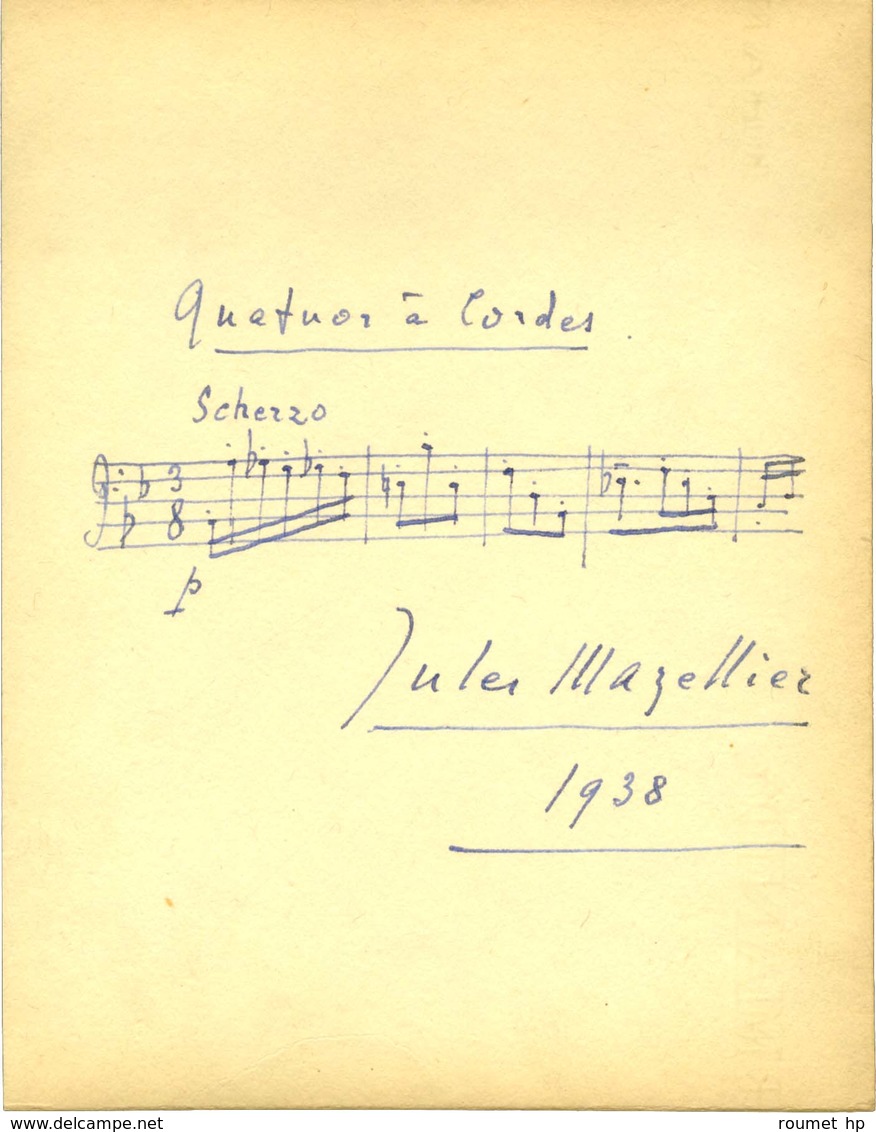 MAZELLIER Jules Marius (1879-1959), Compositeur. - Other & Unclassified