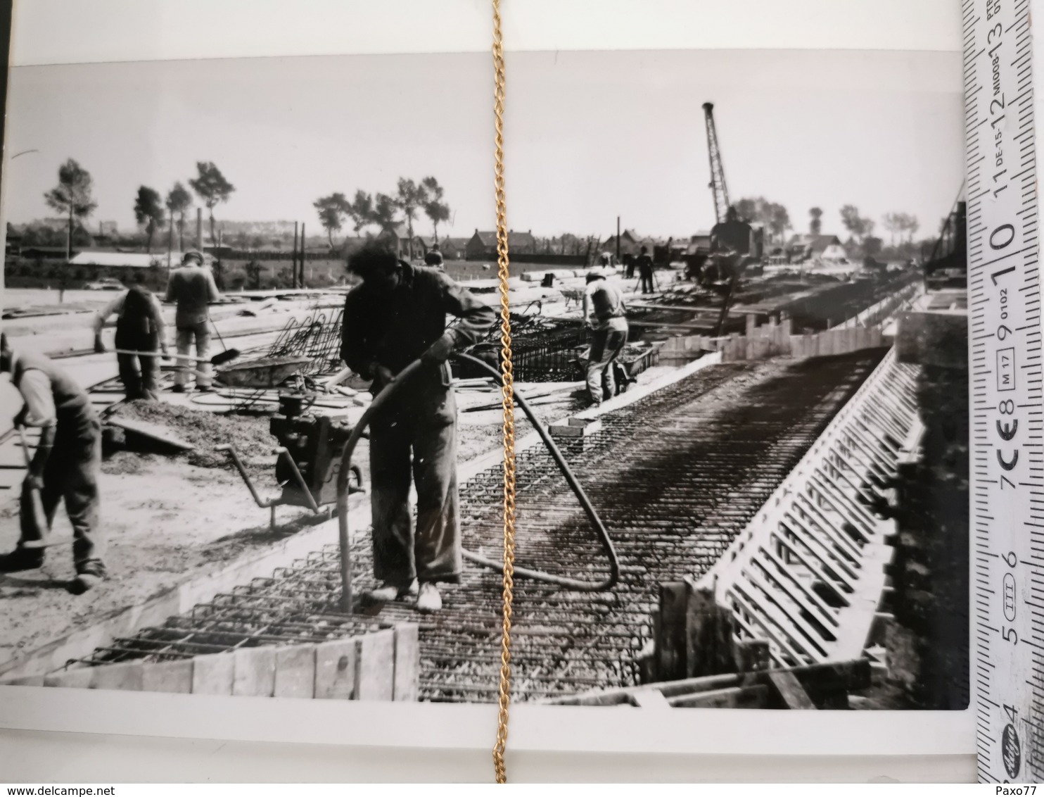 Photo Original 1950. Reconstr. Pont De Balgerhoeke  Rte 10 - Eeklo