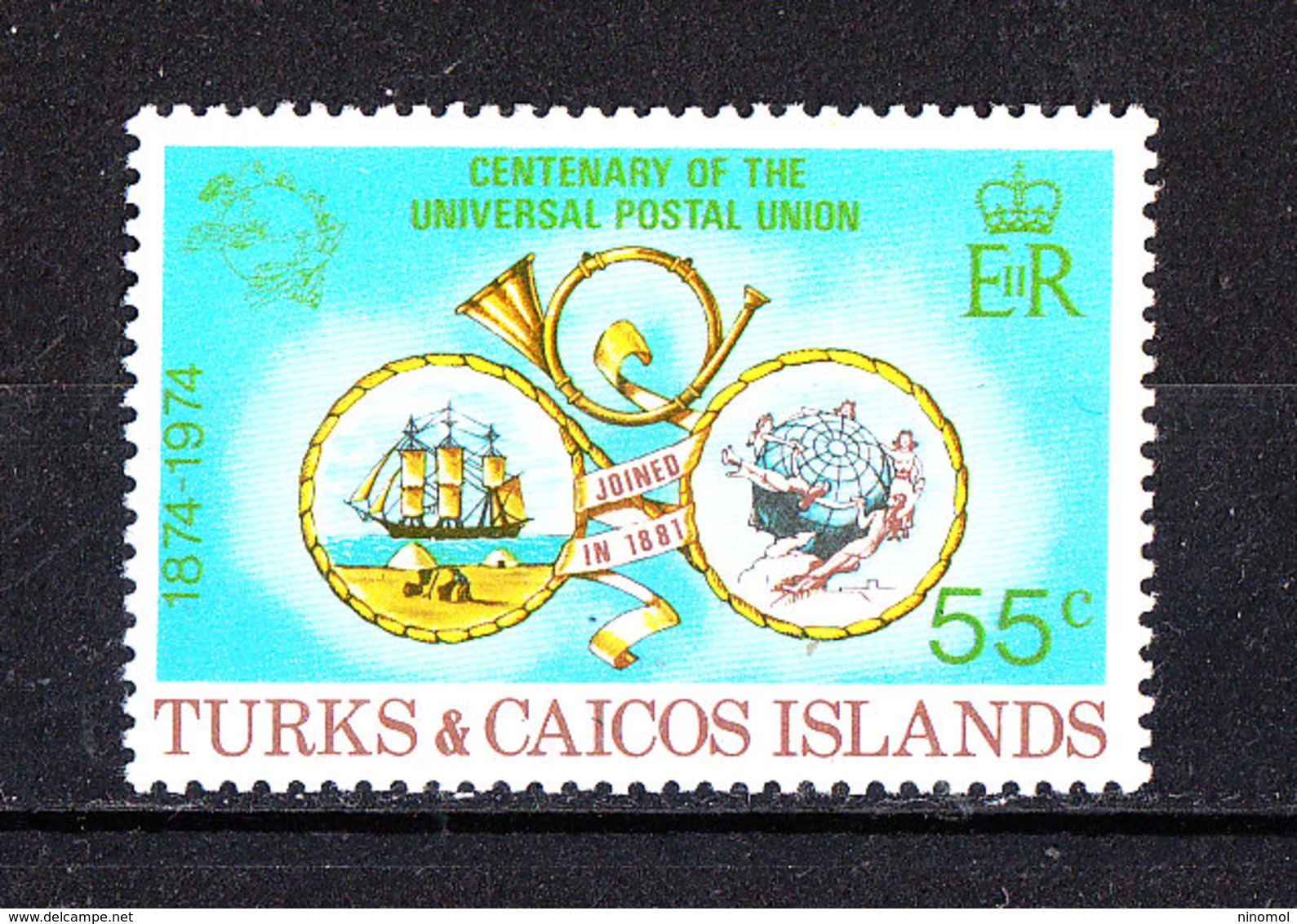 Turks &Caicos - 1974. Veliero E Globo Nel Simbolo UPU. Sailing Ship And Globe In The UPU Symbol. MNH - Posta