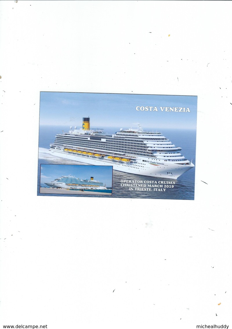 CRUISE SHIP POSTCARD COSTA CRUISES  COSTA VENEZIA  MAIDEN CRUISE 2019  CARD NO OL63 - Sonstige & Ohne Zuordnung