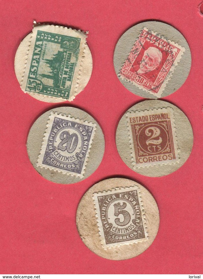 GUERRE CIVILE LOT 5 CARTONES MONEDA  TB 28 -  Monnaies De Nécessité