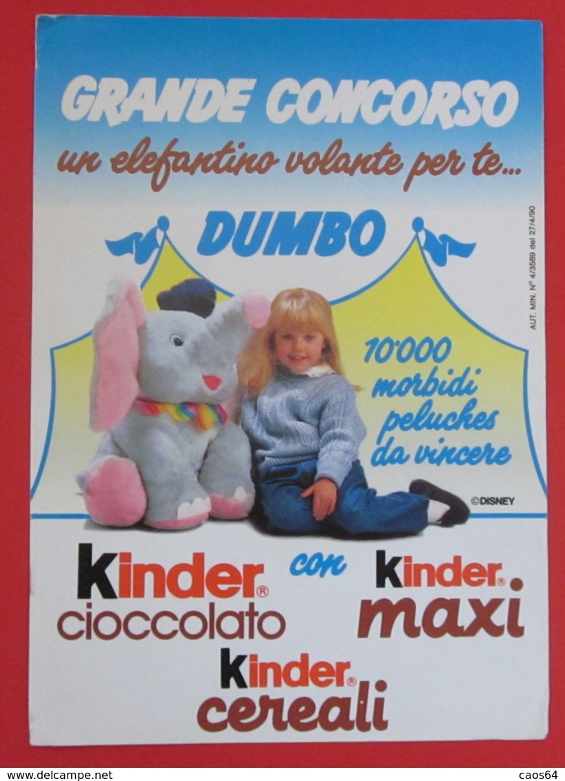 KINDER GRANDE CONCORSO DUMBO 1991 CARTELLA PUNTI - Altri & Non Classificati