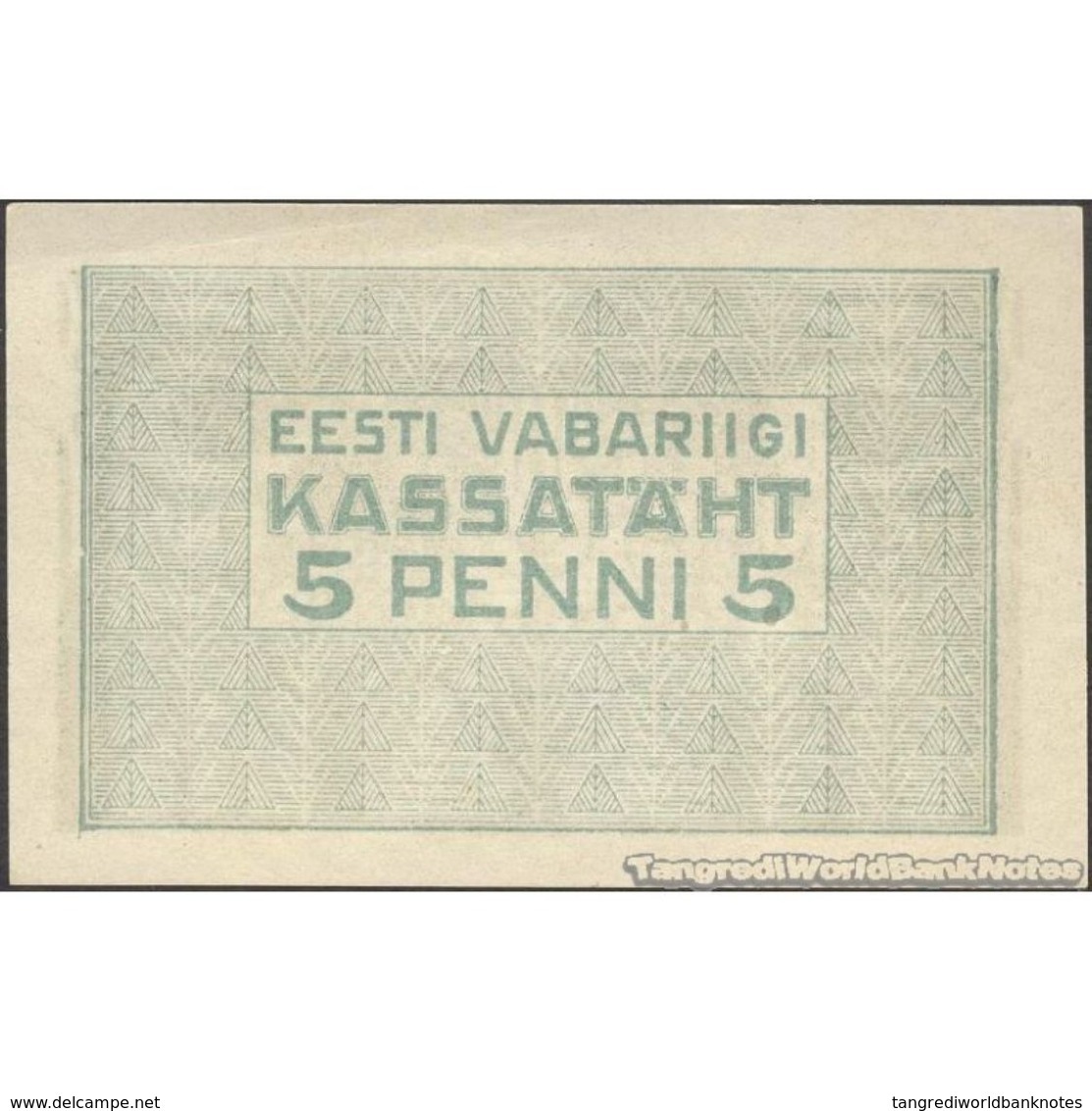 TWN - ESTONIA 39a - 5 Penni 1919 No Serial UNC - Estonia