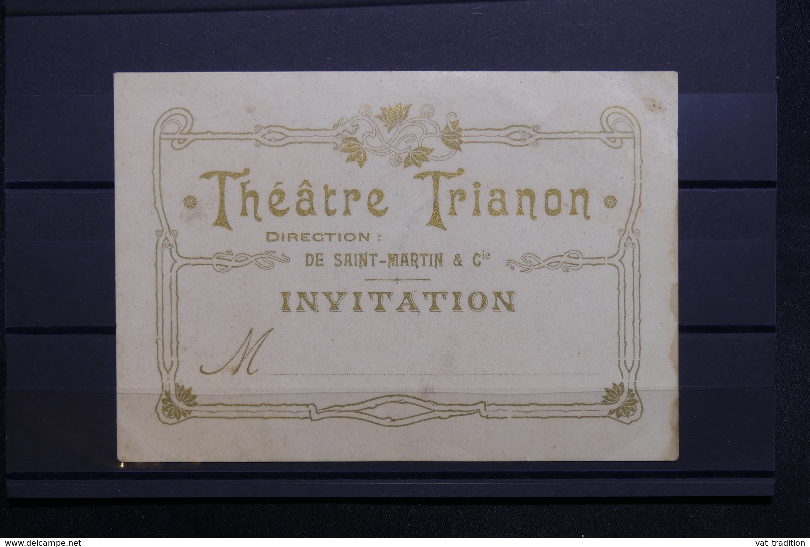 FRANCE - Carte D 'Accès Au Théâtre Trianon Non Utilisé - L 31205 - Tickets - Vouchers