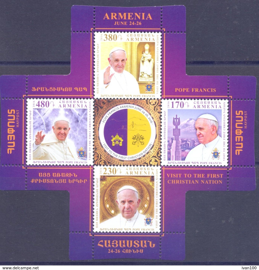2016. Armenia, Visit Of Pope Francis To Armenia, S/s , Mint/** - Armenia