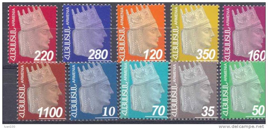 2011. Armenia, Definitives, Great Tigran, 10v, Mint/** - Armenien