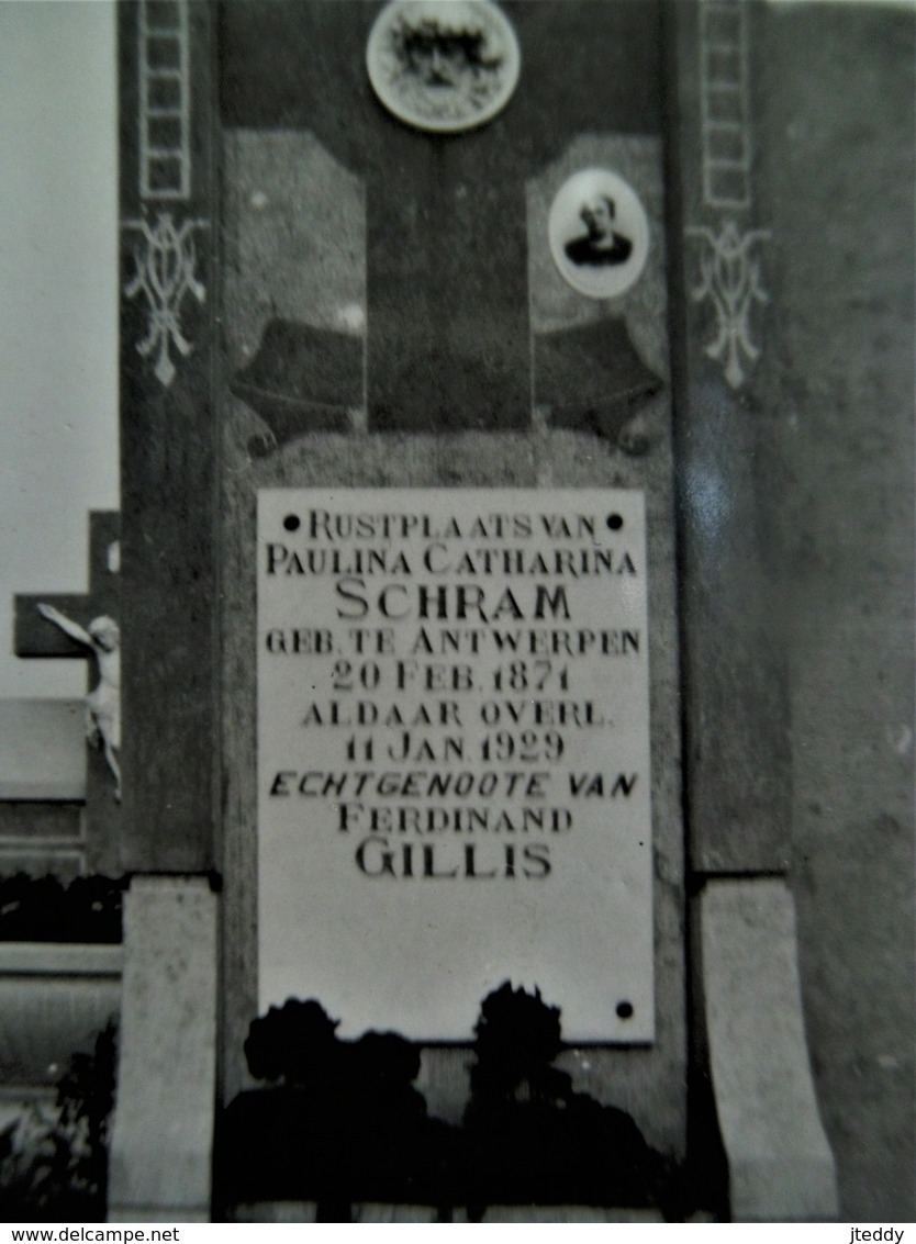 Oude Foto Van Grafsteen Van Paulina Catharina SCHRAM Overl . 1929  Antwerpen - Overlijden