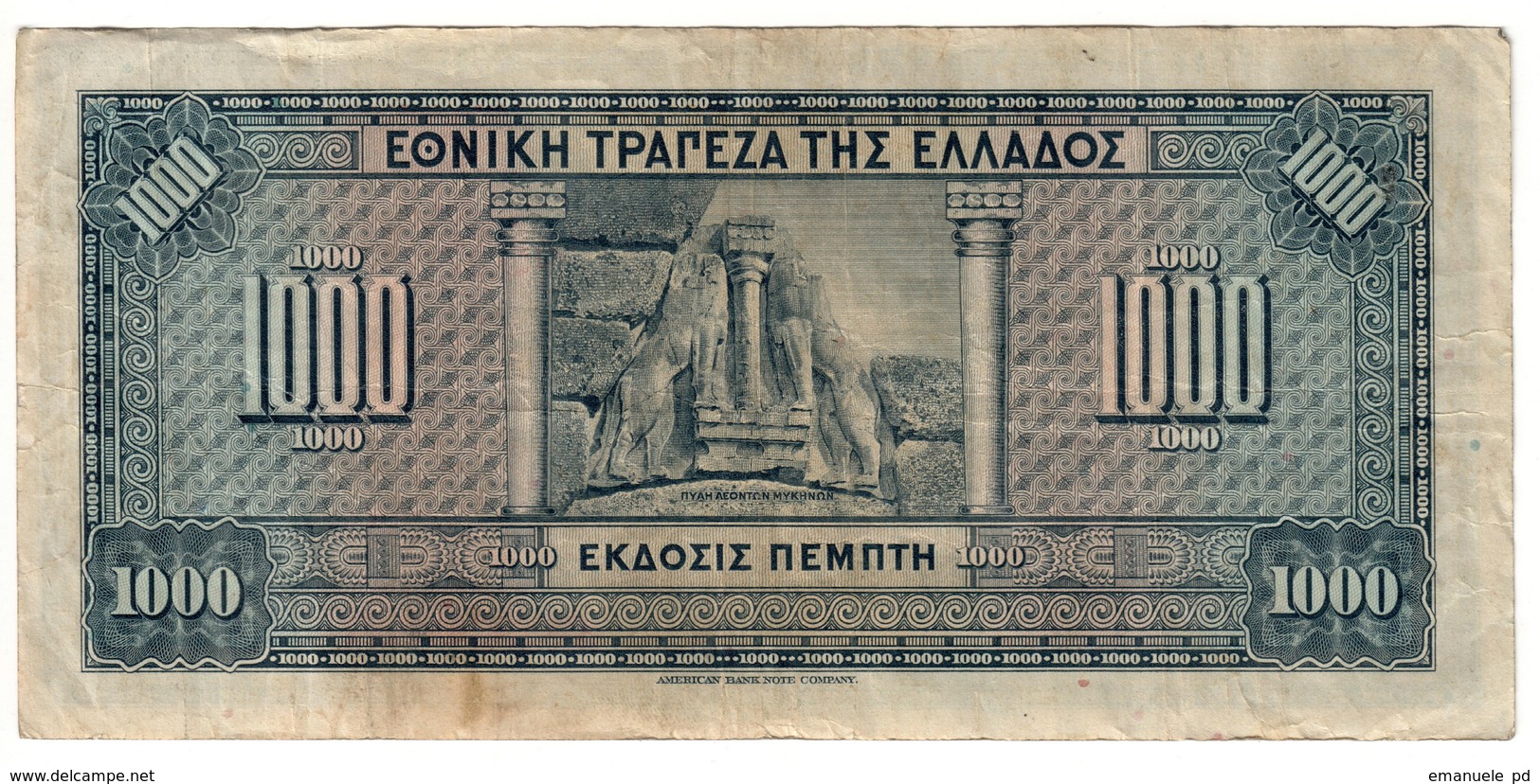 Greece 1000 Drachmai 1926 - Greece