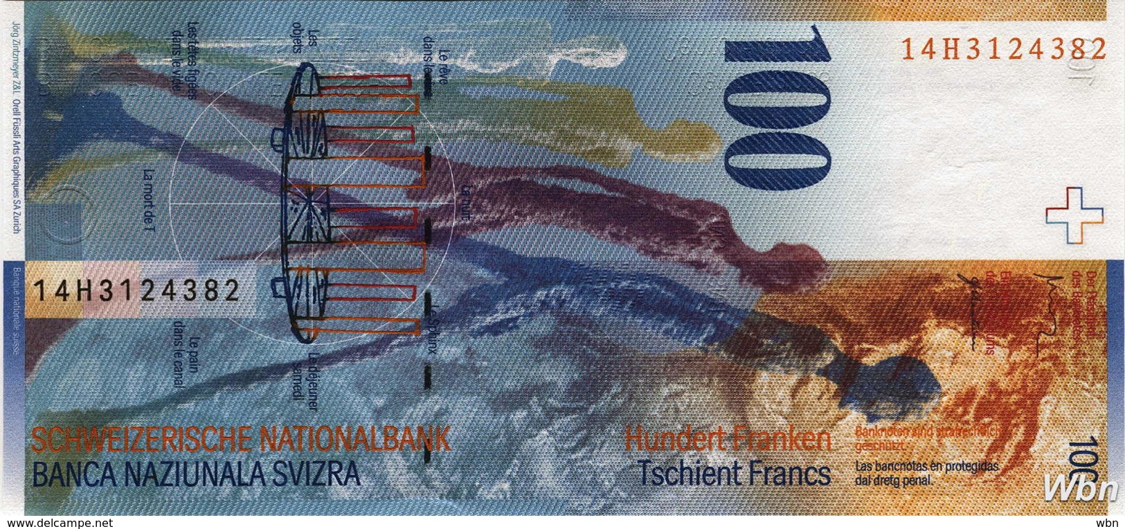 Suisse 100 Francs (P72j) 2014 -UNC- - Suiza