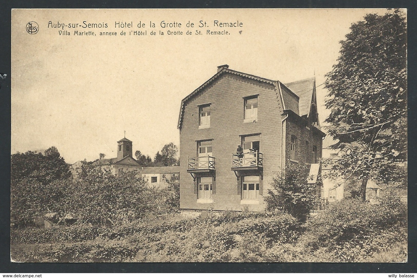 +++ CPA - Bertrix - AUBY Sur SEMOIS - Publicité Hôtel De La Grotte De St Remacle - Villa Mariette , Annexe - Nels    // - Bertrix