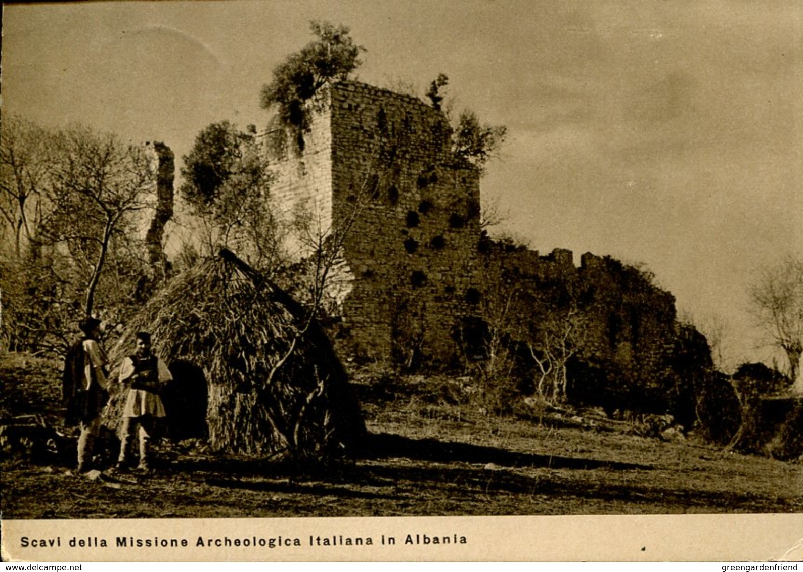 45300 Albania, Circuled Card 1934  From Sarande To Italy, Italian Archeological Mission, See 2 Scan !! Acropoli Di Butri - Albania