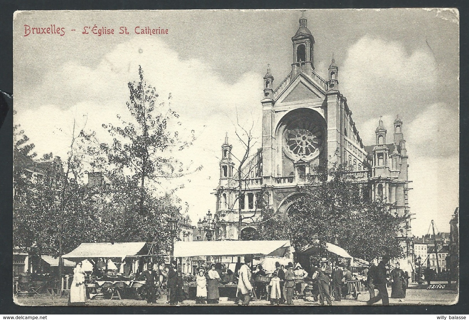 +++ CPA - BRUSSEL - BRUXELLES - Eglise Ste Catherine - Marché - Market    // - Markten