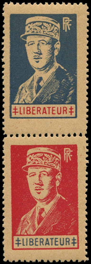 ** FRANCE - Libération (N° Et Cote Mayer) - De Gaulle 5/6, Paire Verticale, Signé Mayer - Liberation