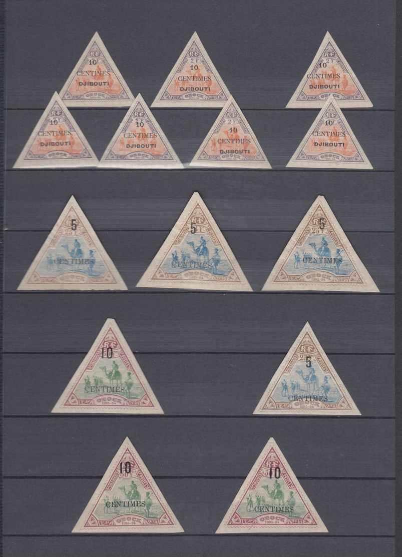 N/O COTE DES SOMALIS - Lots & Collections - (1894/1909), petit stock neufs et oblitérés (principalement non dentelés ent