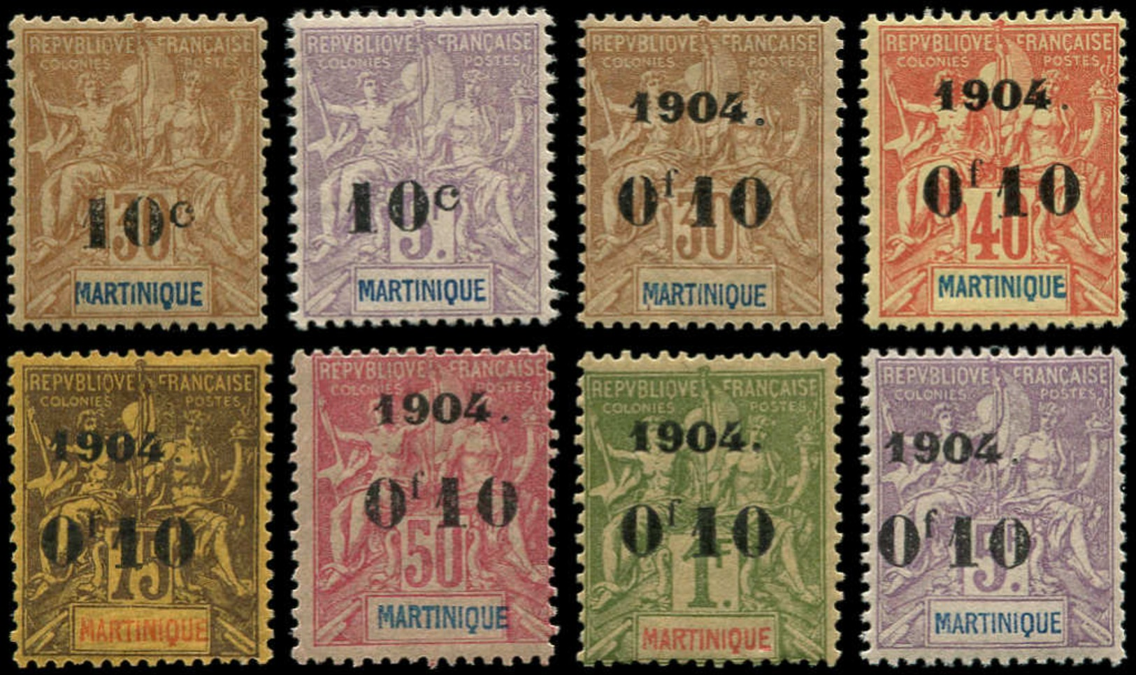 * MARTINIQUE - Poste - 52/59, Complet: Groupe - Gebruikt