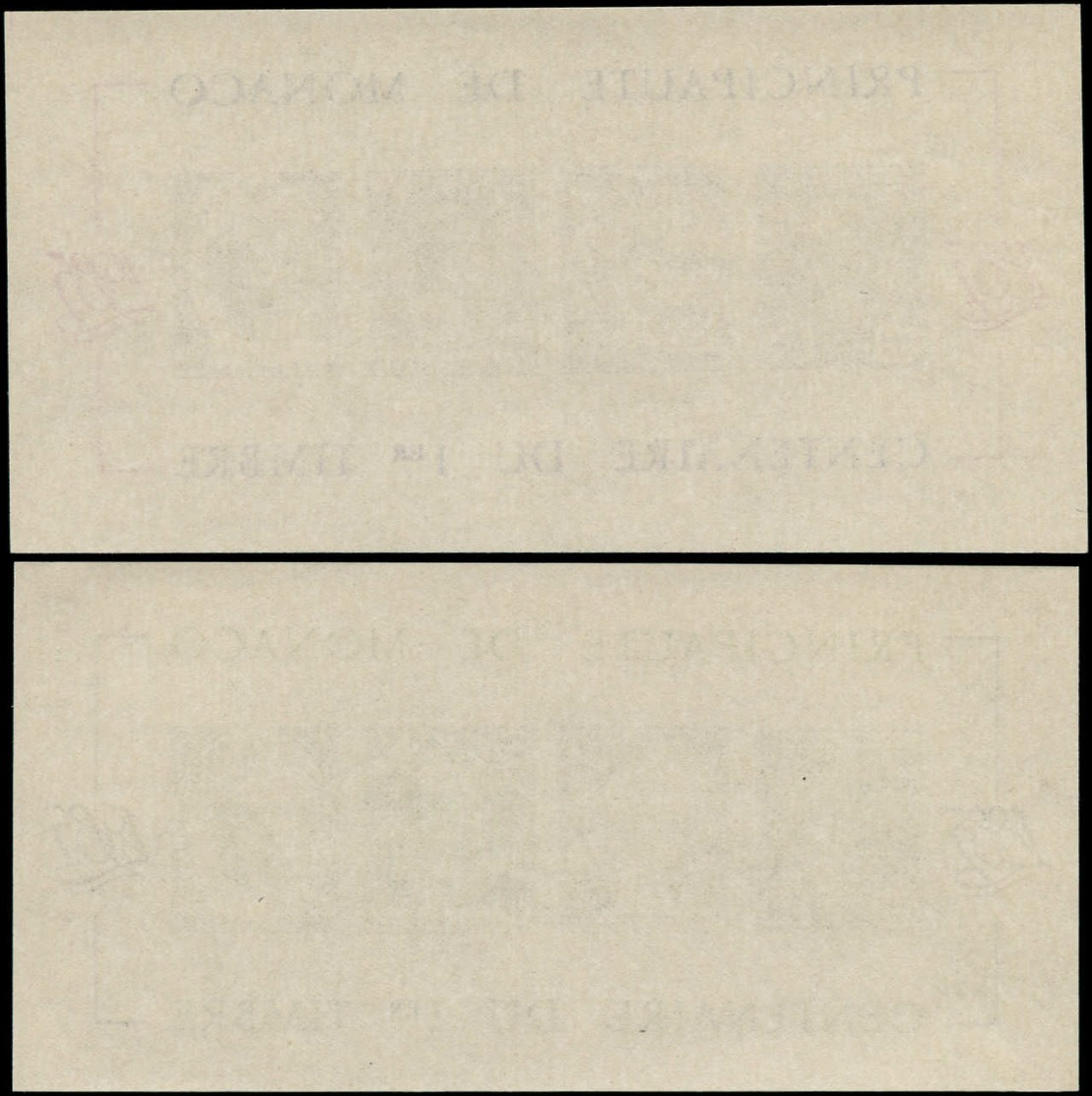 ** MONACO - Blocs Feuillets - 33b + 33c, Non Dentelé En Vert Et Violet: 100aire Du 1er Timbre - Blocks & Sheetlets