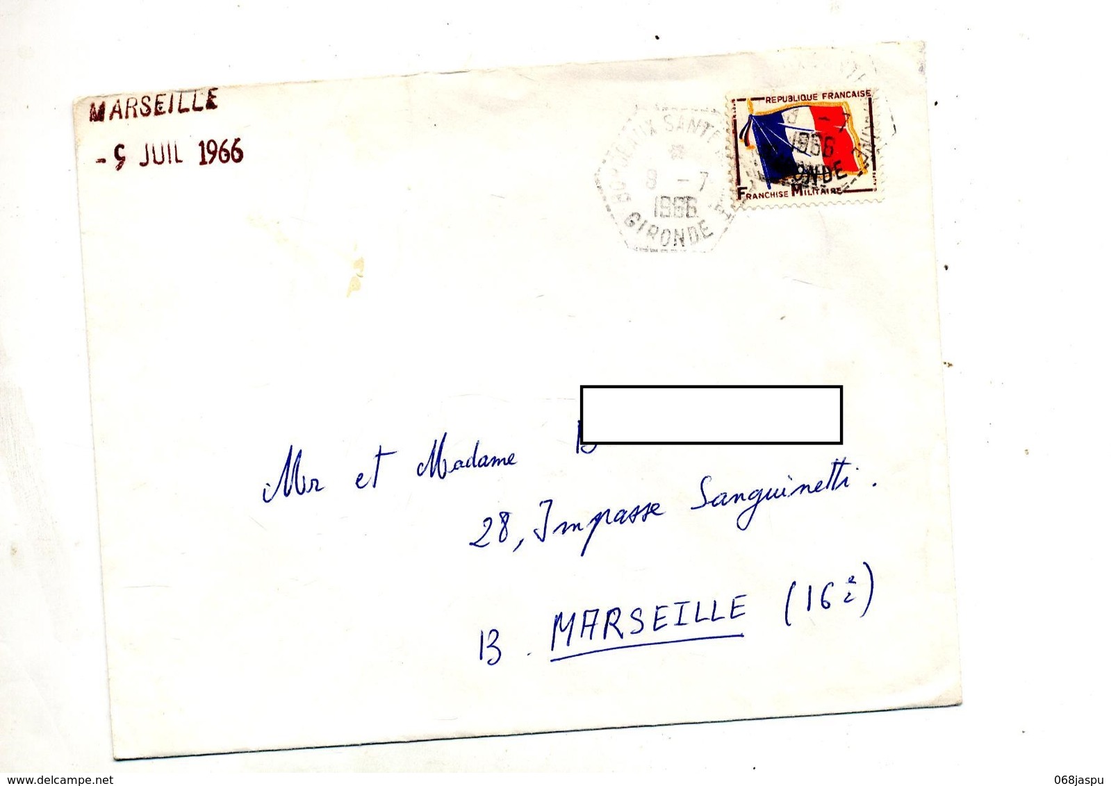 Lettre Cachet Rural Bordeaux ? Sur Franchise Militaire Drapeau - Manual Postmarks