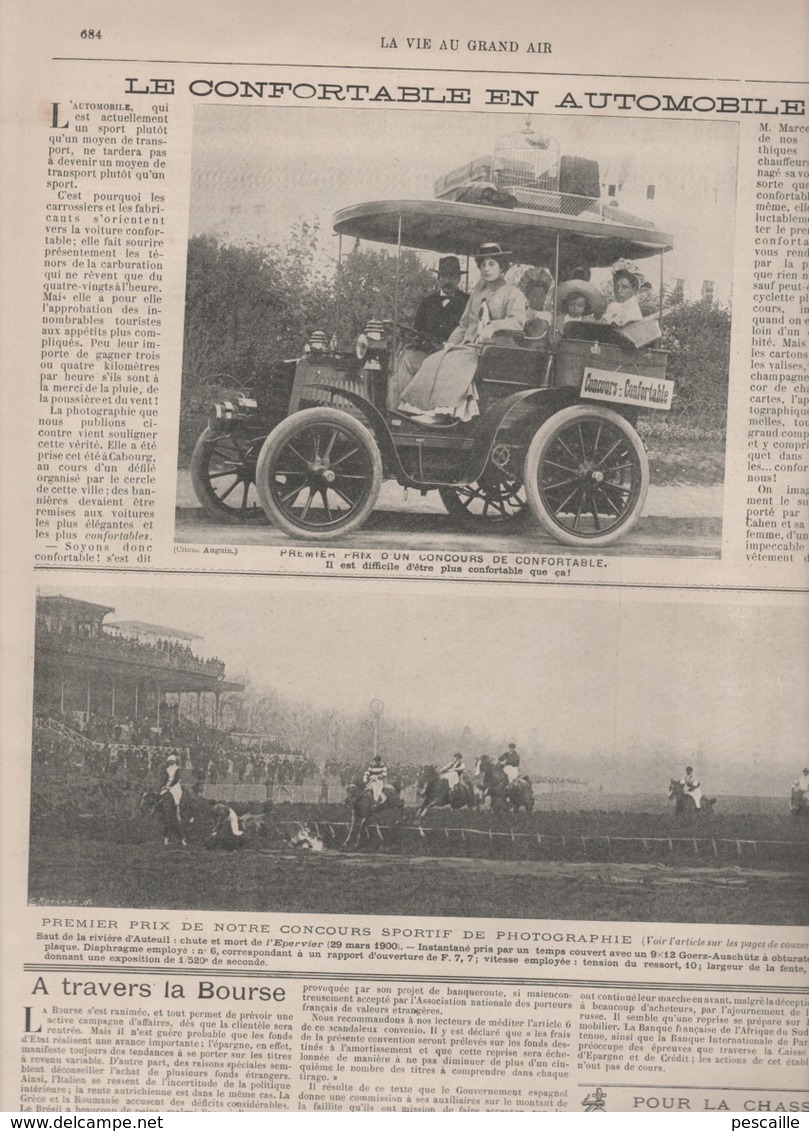 LA VIE AU GRAND AIR 16 09 1900  CHASSE AU LION - ROULEURS DE TONNEAU - CALAIS DOUVRES A LA NAGE - CYCLISME - ROI LAOS