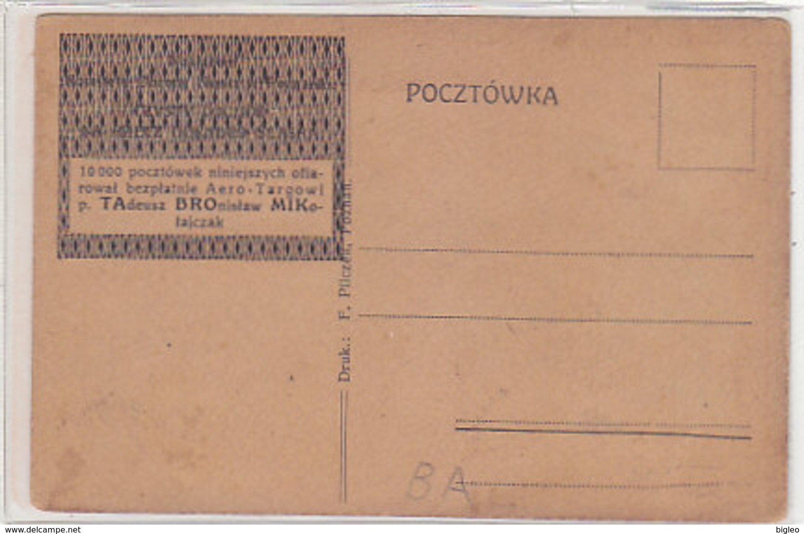 Poznan - Aero-Targ 1921 - Signed Card          (A-78-160419) - Polonia