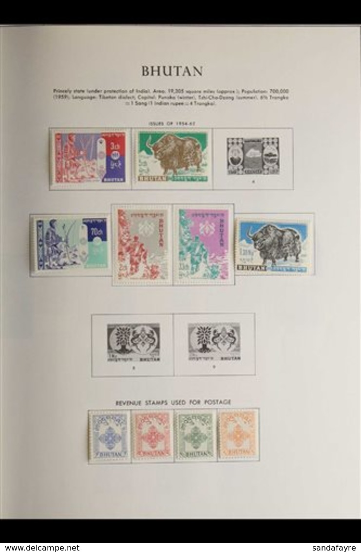 SOUTH EAST ASIA Extensive Mint And Used Collection On Printed Album Pages Including Bhutan 1955 Postal Fiscal Set Mint ( - Other & Unclassified