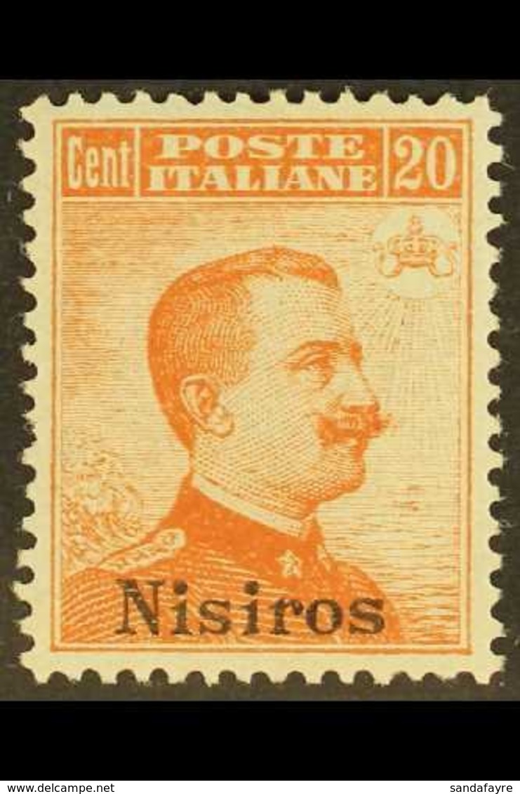 NISIROS 1917 20c Orange, No Watermark, Sassone 9, Mi 11VII, Never Hinged Mint, Good Centring. For More Images, Please Vi - Ägäis