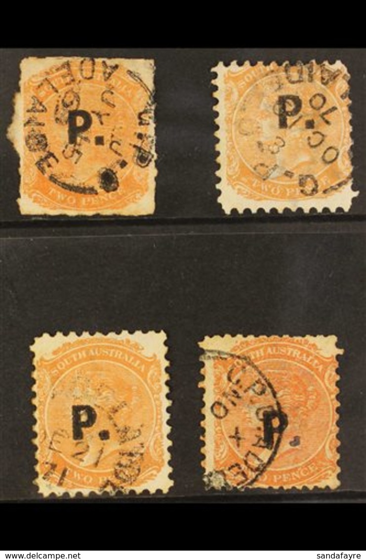 SOUTH AUSTRALIA DEPARTMENTAL OFFICIAL "P" (Police) In Black On DLR 2d Rouletted, Perf. 10 (2 Shades), And Perf. 10 X 11½ - Andere & Zonder Classificatie