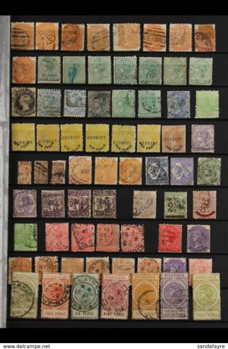 SOUTH AUSTRALIA 1860-1910 UNCHECKED HOARD Haphazardly Presented On Stock Pages, Mostly Used With Some Postmark Interest. - Andere & Zonder Classificatie