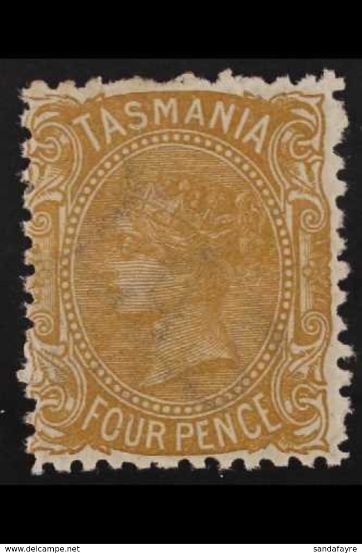 TASMANIA 1871-78 4d Buff Perf 12, SG 153, Very Fine Mint. For More Images, Please Visit Http://www.sandafayre.com/itemde - Andere & Zonder Classificatie