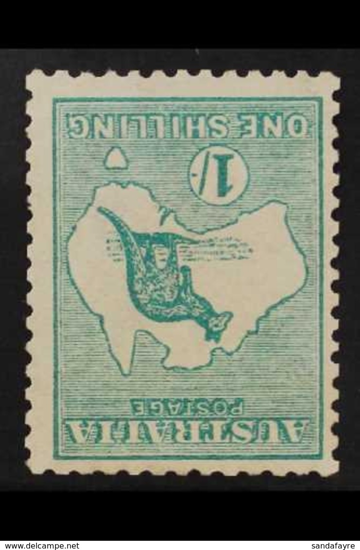 1913 1s Blue Green, Wmk Broad Crown, Kangaroo, Variety "watermark Inverted", SG 11w, Very Fine Mint.     For More Images - Sonstige & Ohne Zuordnung